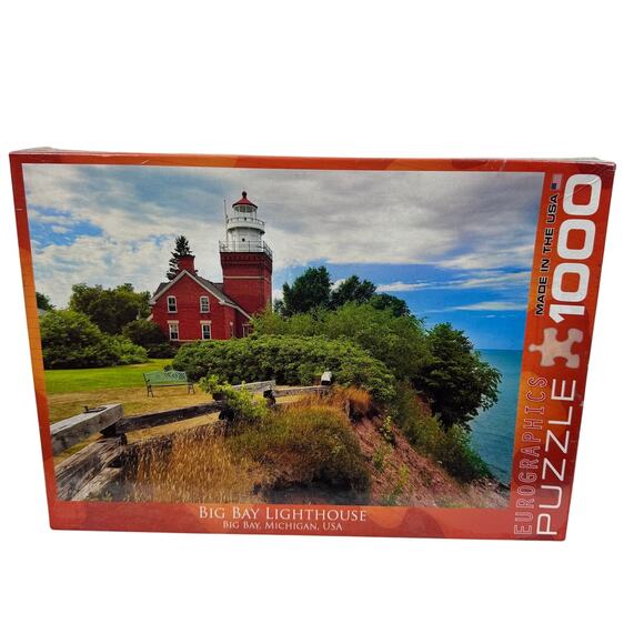 EuroGraphics Big Bay Lighthouse, Michigan Puzzle (1000-Piece), 19.25" x 26.5" - Picture 1 of 9